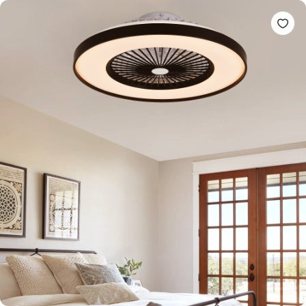 23 Inch Black Ceiling Fan Light With LED RGB Dimmable & Color Changing, APP & Remote Control, Modern Smart Ceiling Fan For Living Room, Bedroom, And Dining Room Silent 6-Speed Reversible DC Motor